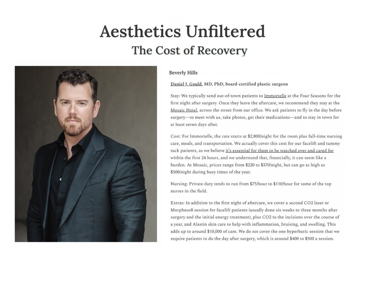 Plastic Surgery article