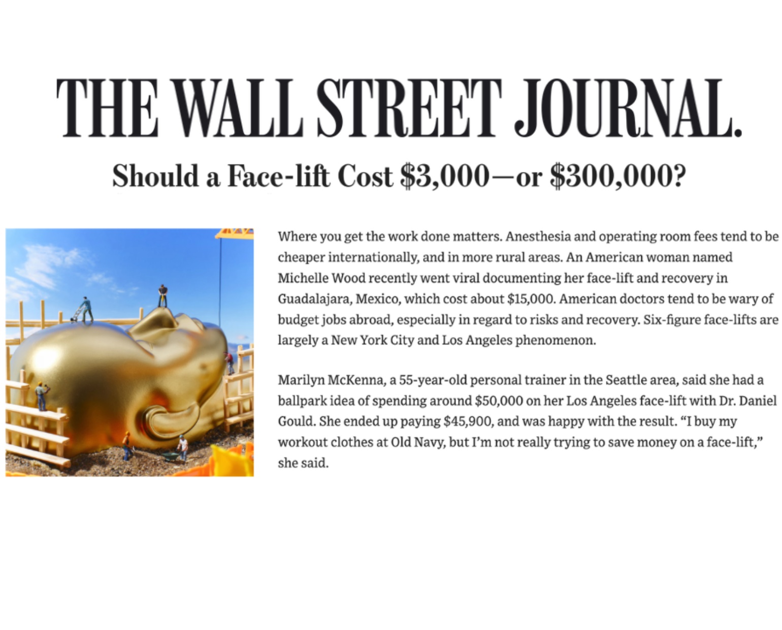 Plastic Surgery article