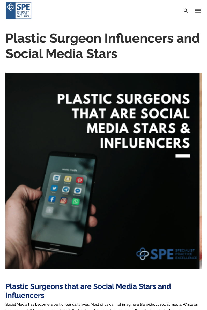 Plastic Surgeon Influencers and Social Media Stars